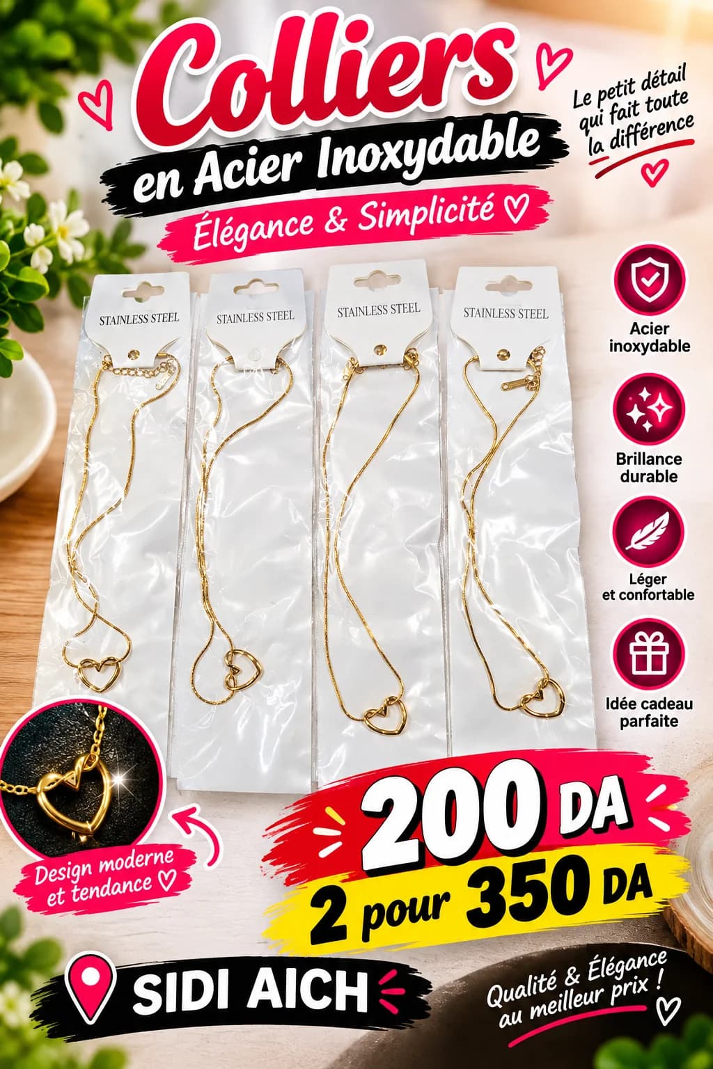Collier de cœur simple